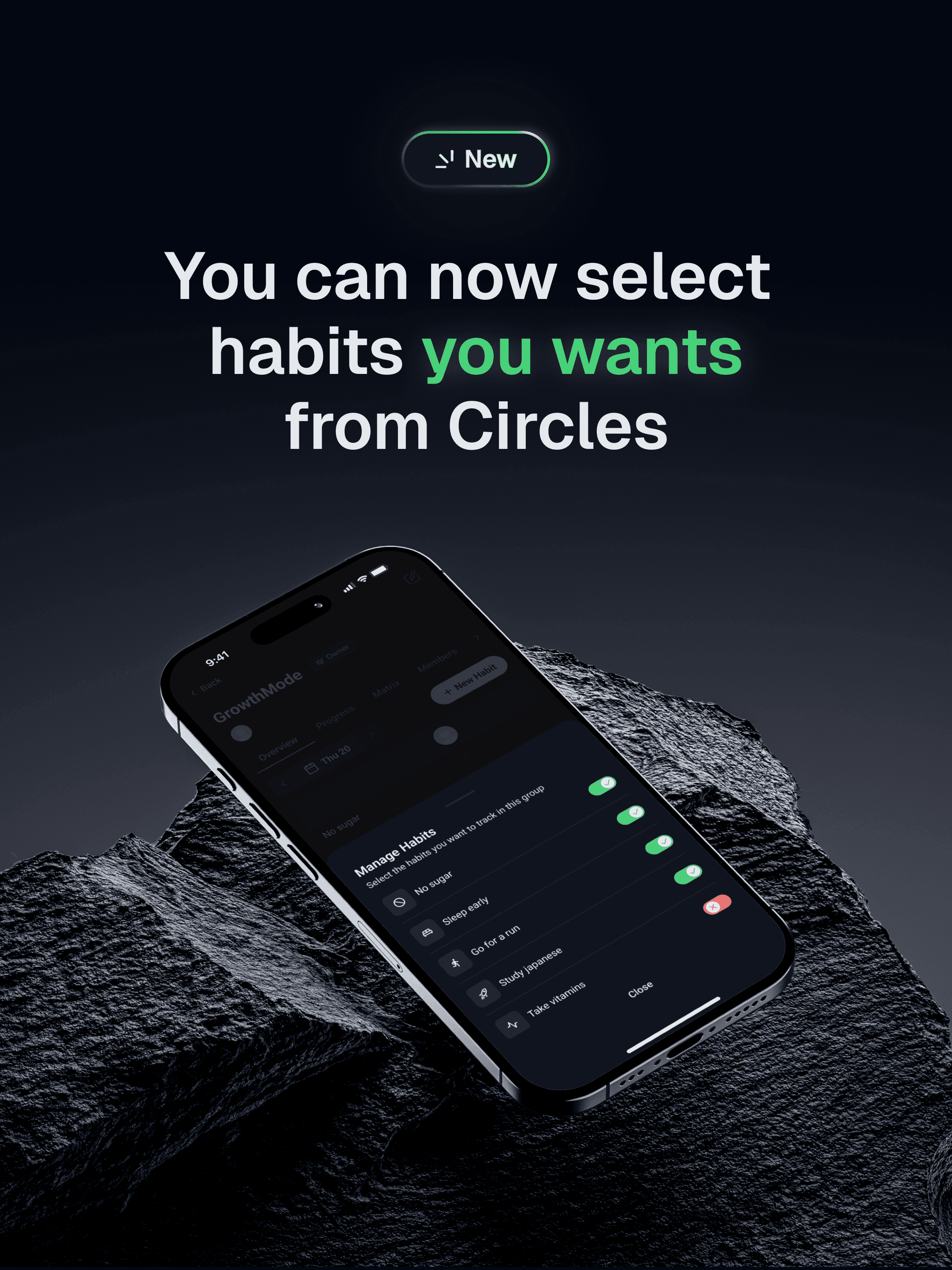 Post Instagram Ascend : nouveauté, choisir ses habitudes dans un Circle