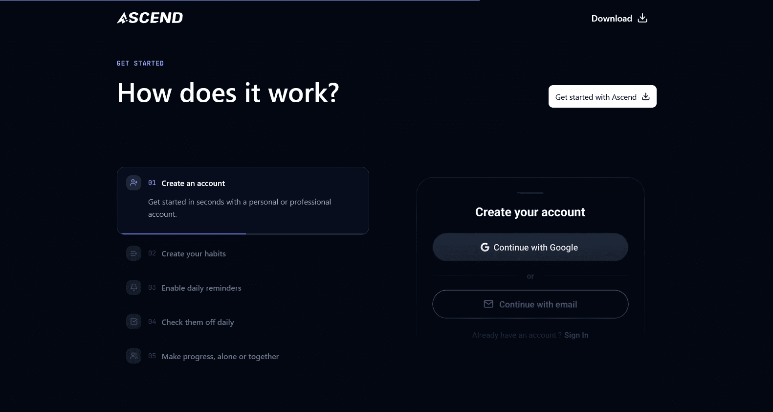 Section How does it work du site Ascend