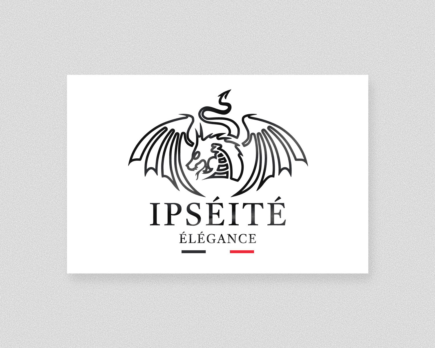 Carte de visite IPSÉITÉ, recto au dragon
