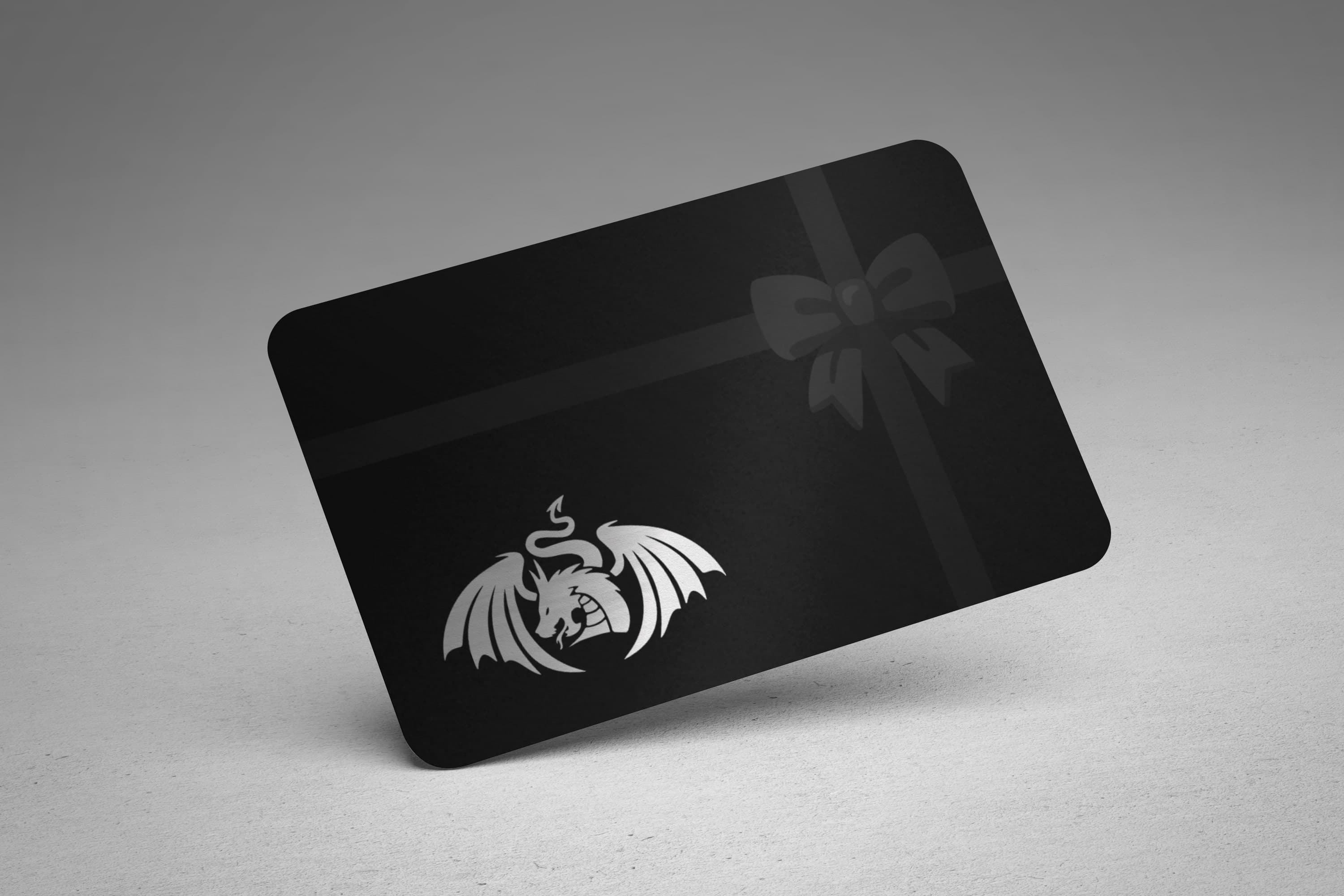 Carte cadeau noire IPSÉITÉ, dragon argenté