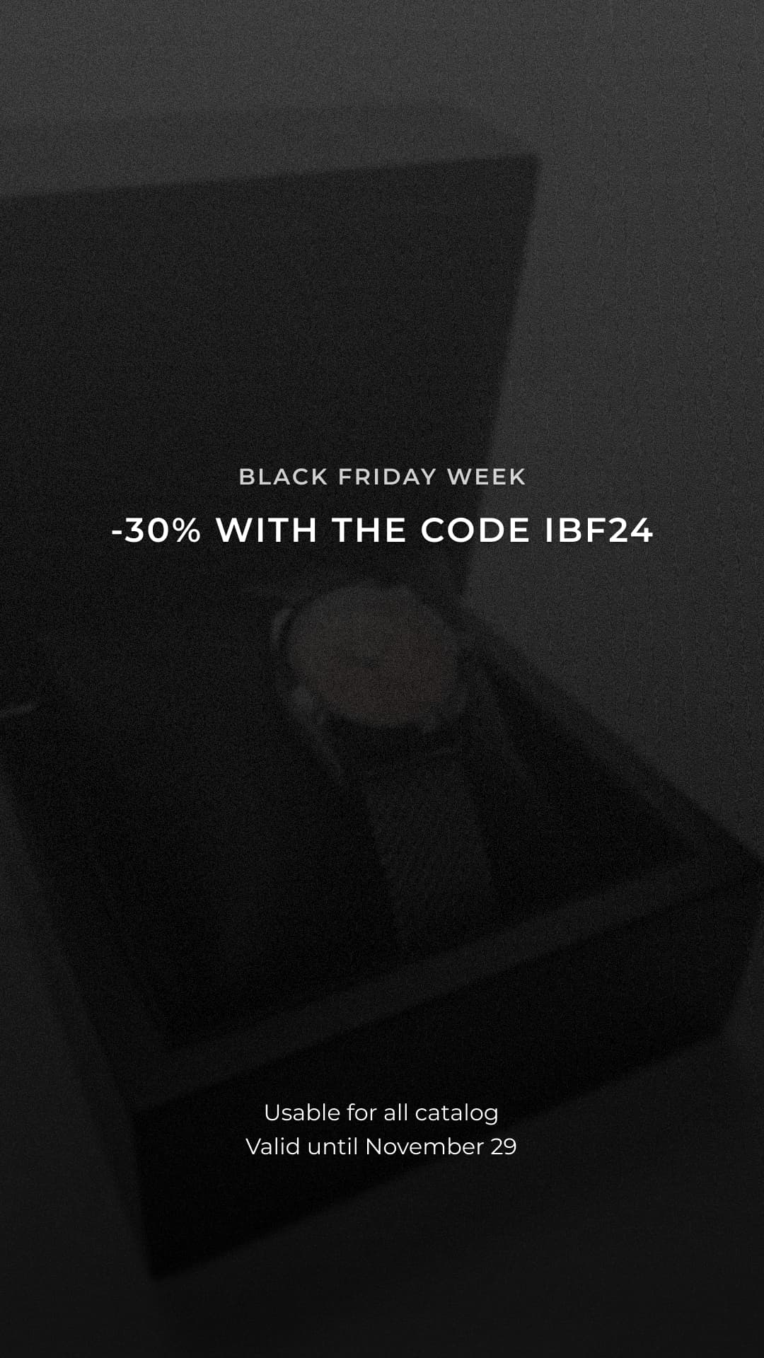 Story Instagram : Black Friday, code promo IBF24