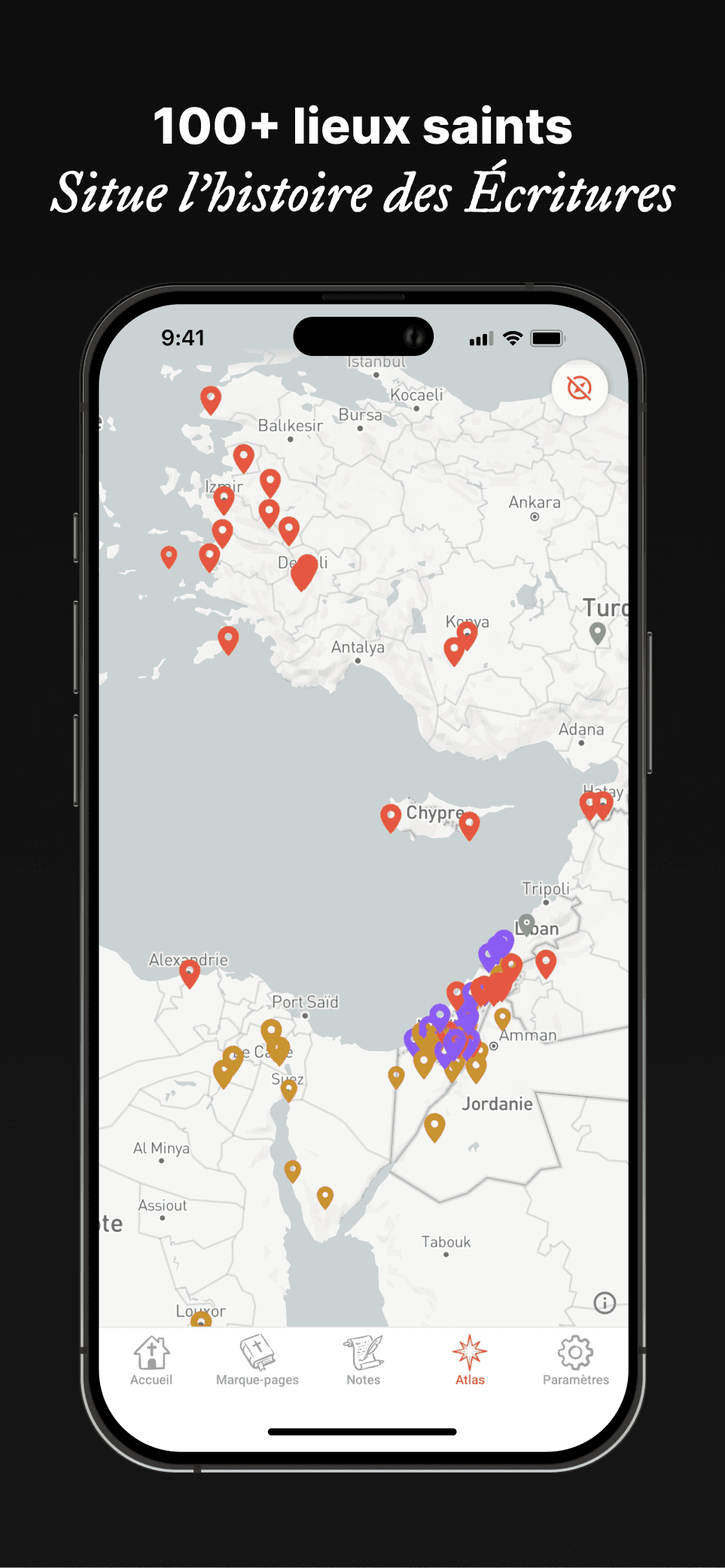 Atlas : plus de 100 lieux saints situés sur la carte