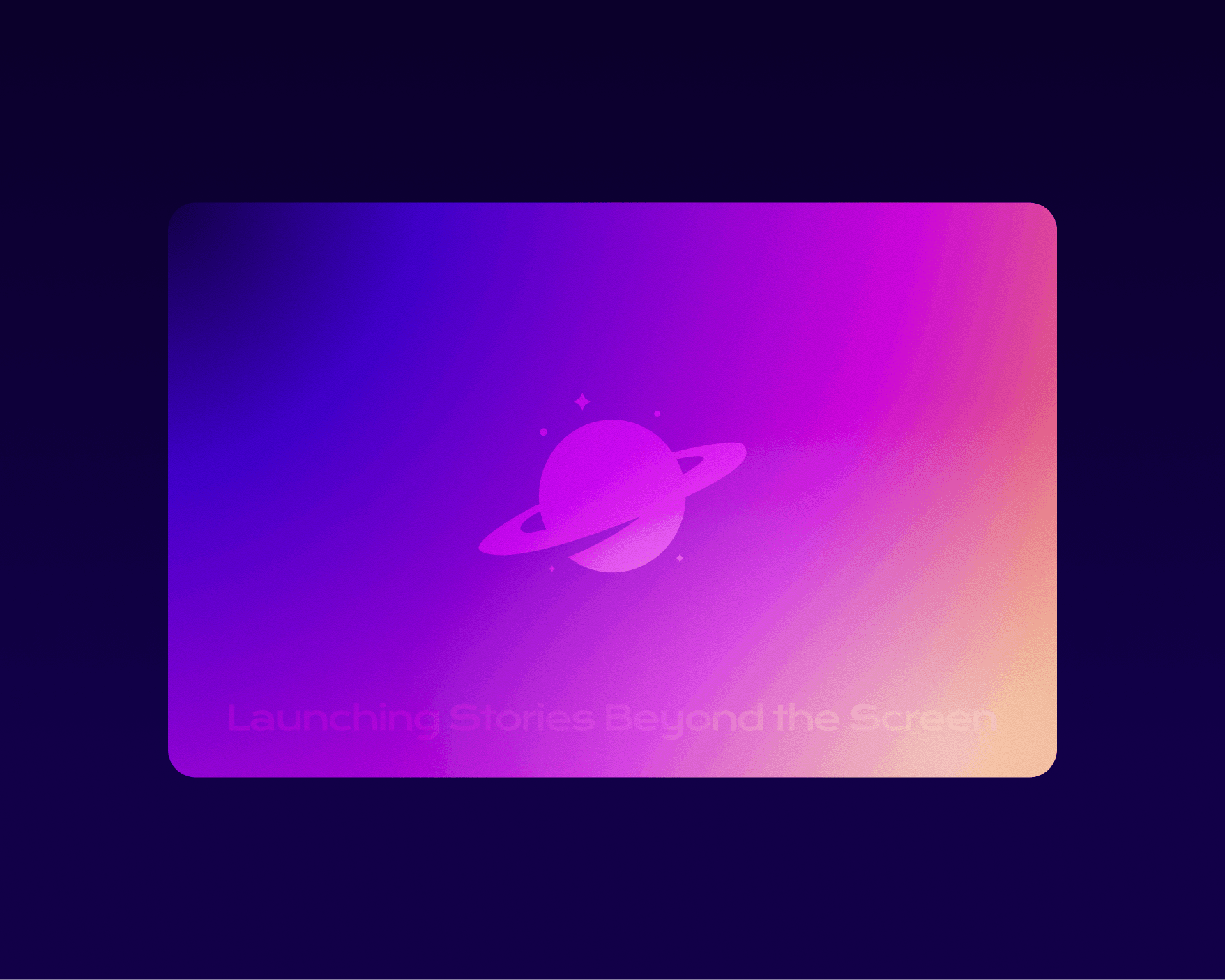 Carte de visite Saturn Pictures, recto en dégradé avec la planète en filigrane