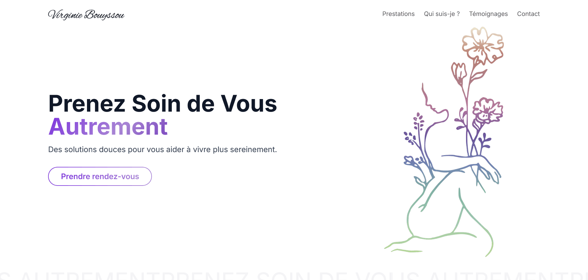 Page d'accueil du site de Virginie Bouyssou